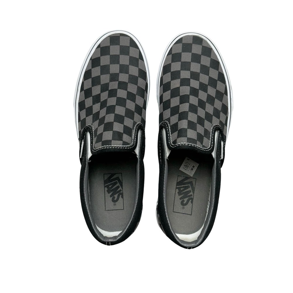 Vans Classic Slip-On Checkerboard in Black and Gray - Picture 2 of 8